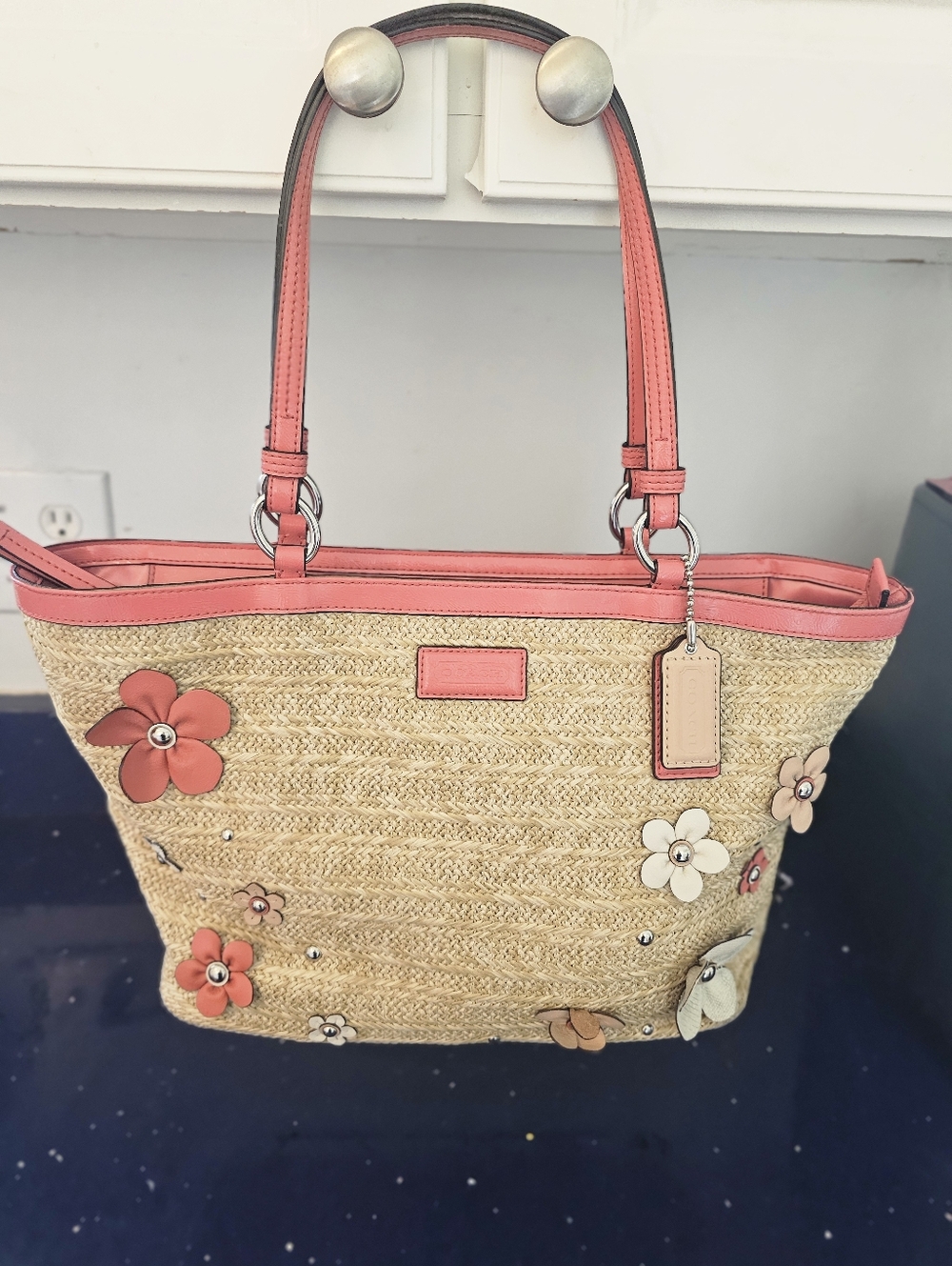 Coach Straw With Flower Details F29861